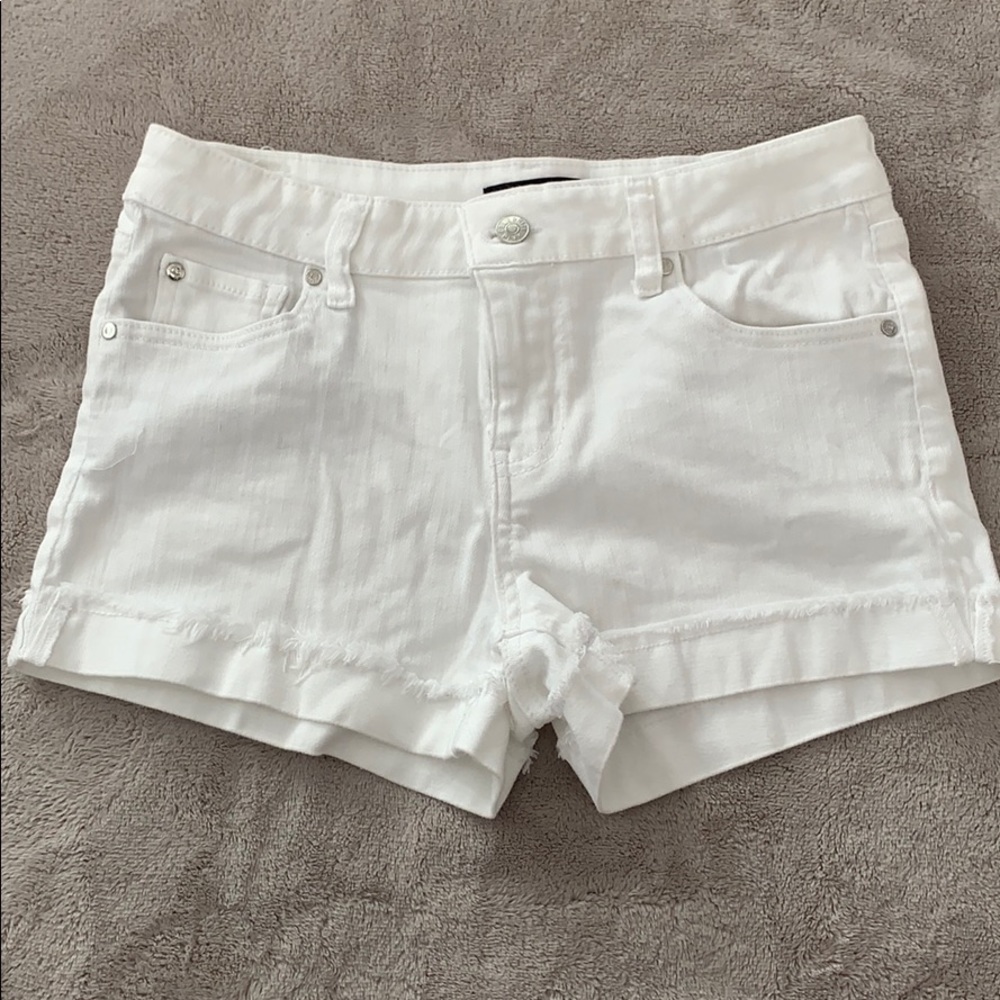 White jean shorts